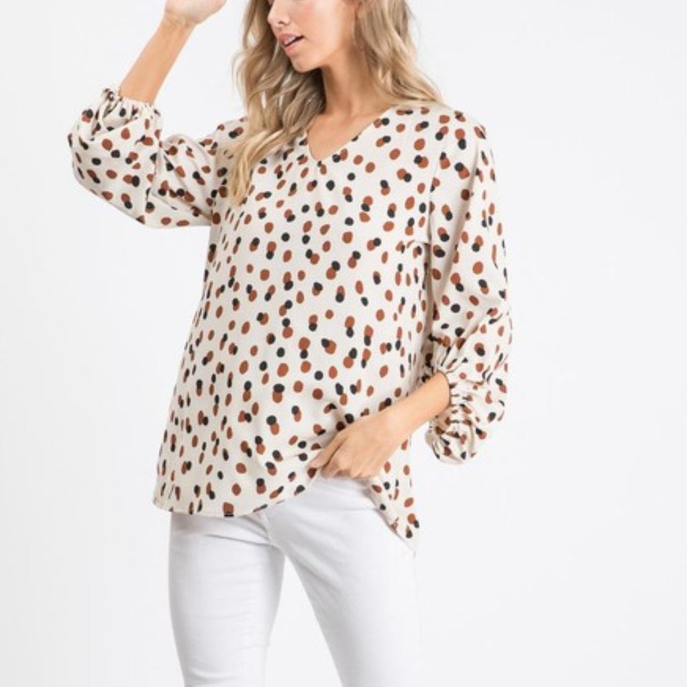 NWT Hailey & Co. Bubble Sleeve Top